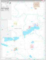 Green Lake County Wall Map Premium Style 2026